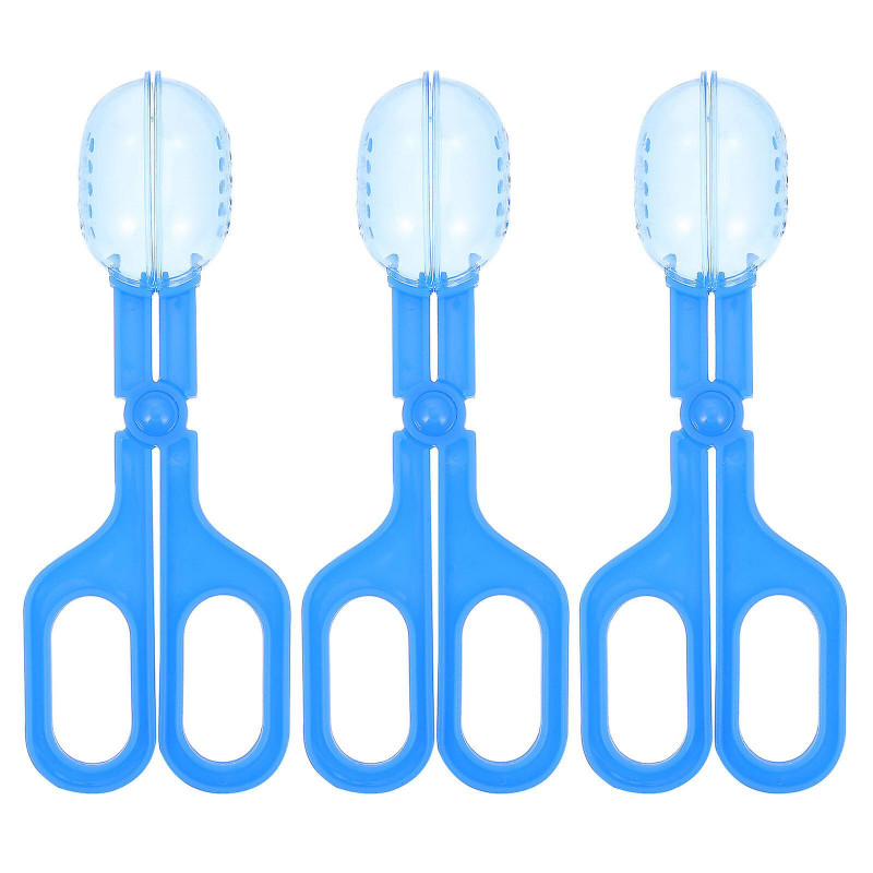 3pcs Portable Reptile Poop Clips Pet Toilet Trash Clamps Pet Supplies (bleu)