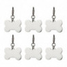 6pcs Acier inoxydable Pet Dog Tags Métal Pet Dog Tags Pendentifs Pet Supplies