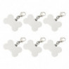 6pcs Acier inoxydable Pet Dog Tags Métal Pet Dog Tags Pendentifs Pet Supplies