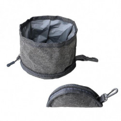 Pet Waterproof Zipper Folding Portable Food Bowl 1 Piece Gray Pet Waterproof Zipper Folding Portable Food Bowl 1 Piece Gray