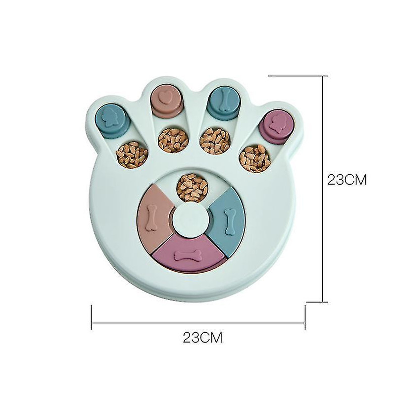Pet Toys Dog Food Turntable Eating Anti-choking Tableware Dog Bowl Supplies 1 pièce Bleu