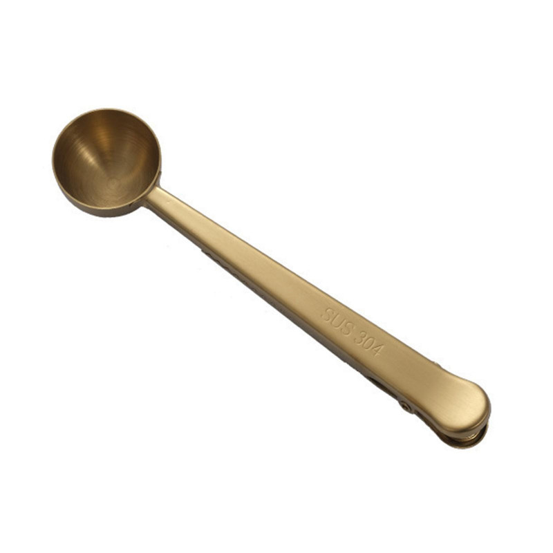 Coffee Spoon With Long Handle Multifunction Sealing Bag Clip For Tea Coffee