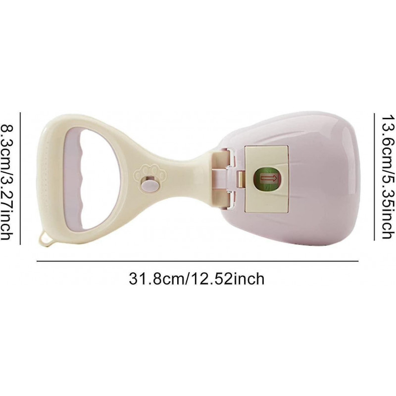 Portable Dog Poop Scooper With Bag Dispenser, Easy Scoop, Walk Outside For Small Medium Dog Purple