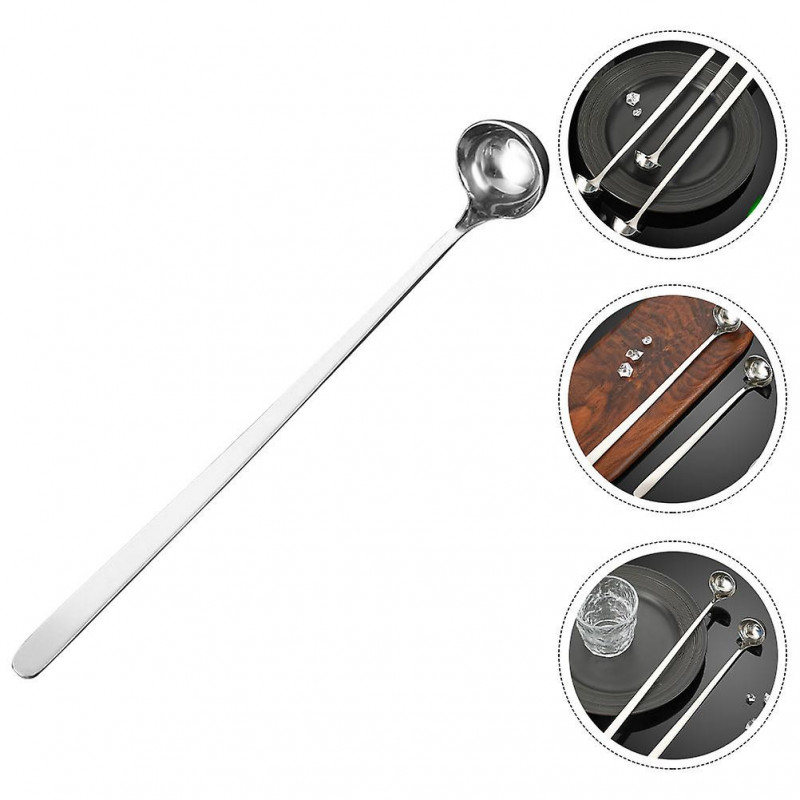 Long Handle Soup Ladle Stainless Steel Water Spoon Stirring Food Scoop Kitchen Water Scoop