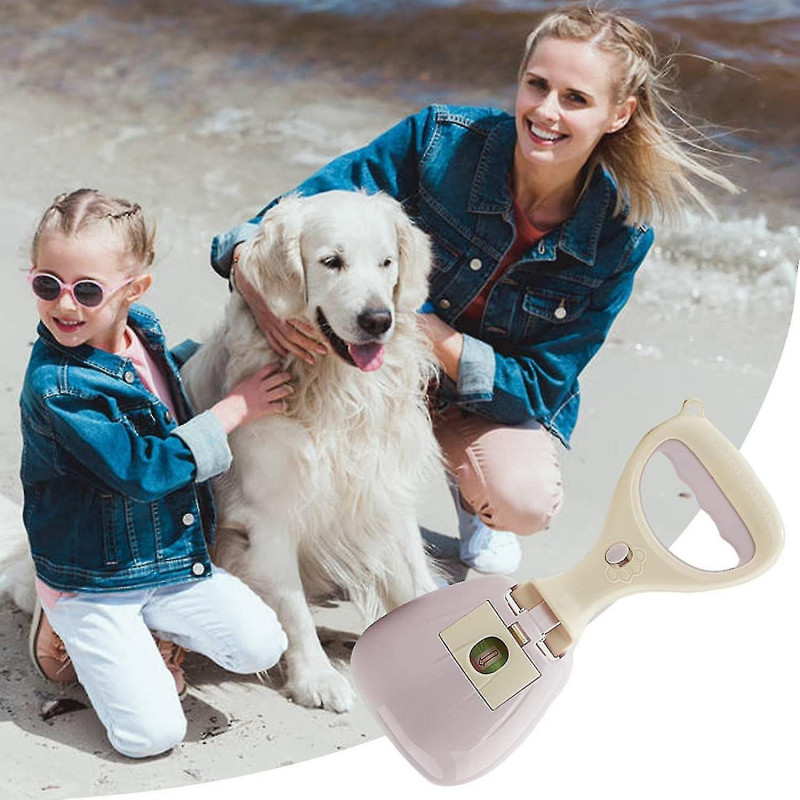 Portable Dog Poop Scooper With Bag Dispenser, Easy Scoop, Walk Outside For Small Medium Dog Purple