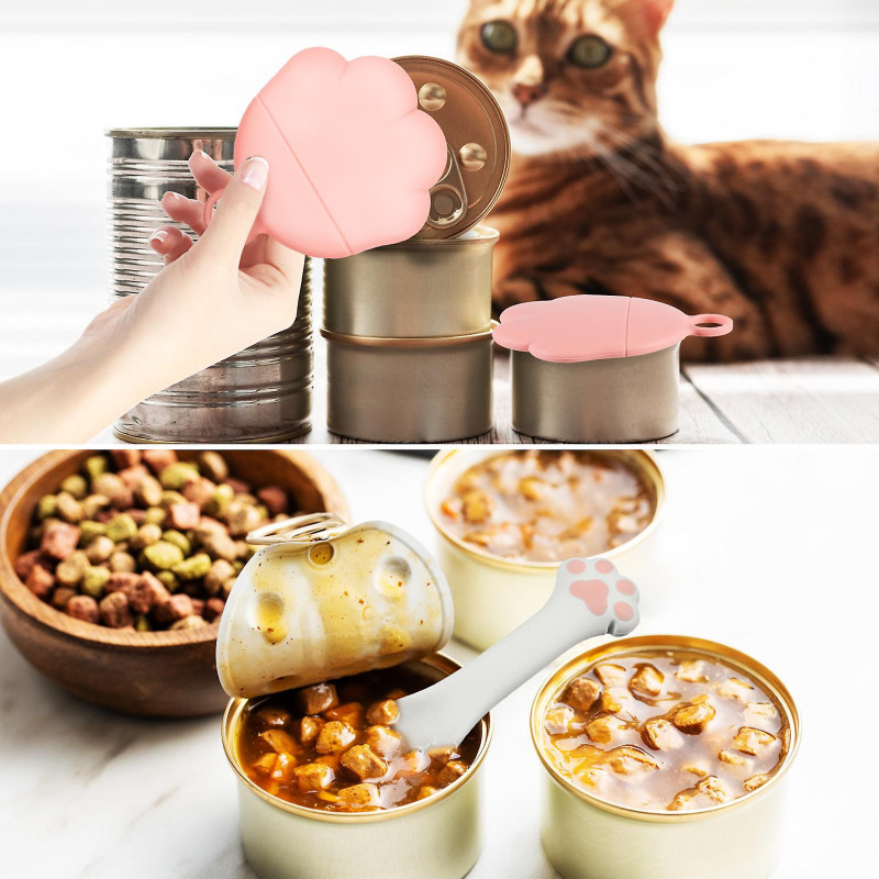 1 Set of Pet Food Can Spoon Pet Food Can Cover Can Opener for Pet Cat Dog Feeding