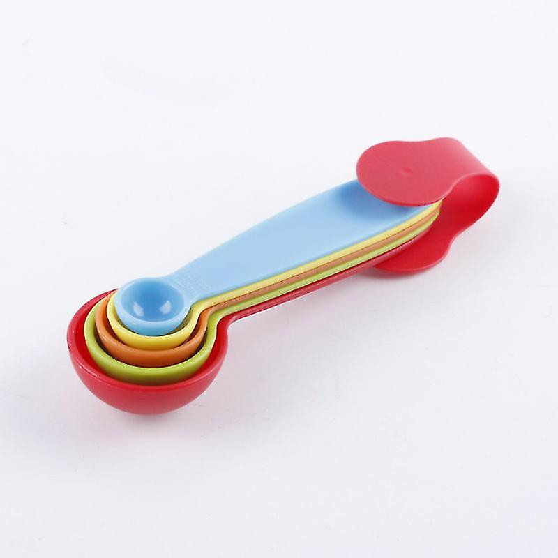 5pcs Colorful Plastic Measuring Spoons Kitchen Baking Spoons Tools In Different Sizes