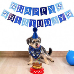 Dog Birthday Plaid Bandana Hat Scarf Set, For Dog Cats Pets Dog Birthday Plaid Bandana Hat Scarf Set, For Dog Cats Pets