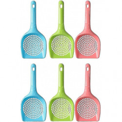 Small Plastic Litter Scoop For Cats, Durable Deep Shovel And Long Handle(6 Pack Random Colors)