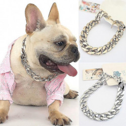 2 PCS - Petit Chien Casse-Croûte Chaîne Teddy Français Bouledogue Collier Argenté/Doré Accessoires Pour Animaux De [...]