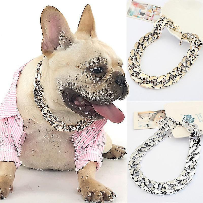 2 PCS - Petit Chien Casse-Croûte Chaîne Teddy Français Bouledogue Collier Argenté/Doré Accessoires Pour Animaux De [...]