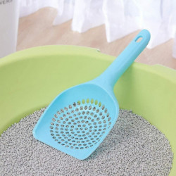 Small Plastic Litter Scoop For Cats, Durable Deep Shovel And Long Handle(6 Pack Random Colors)