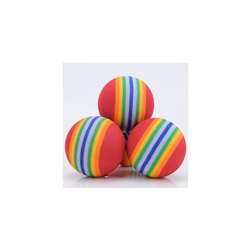 5pcs Colorful Pet Cat Kitten Soft Foam Rainbow Play Balls Activity Toys Dog Supplies
