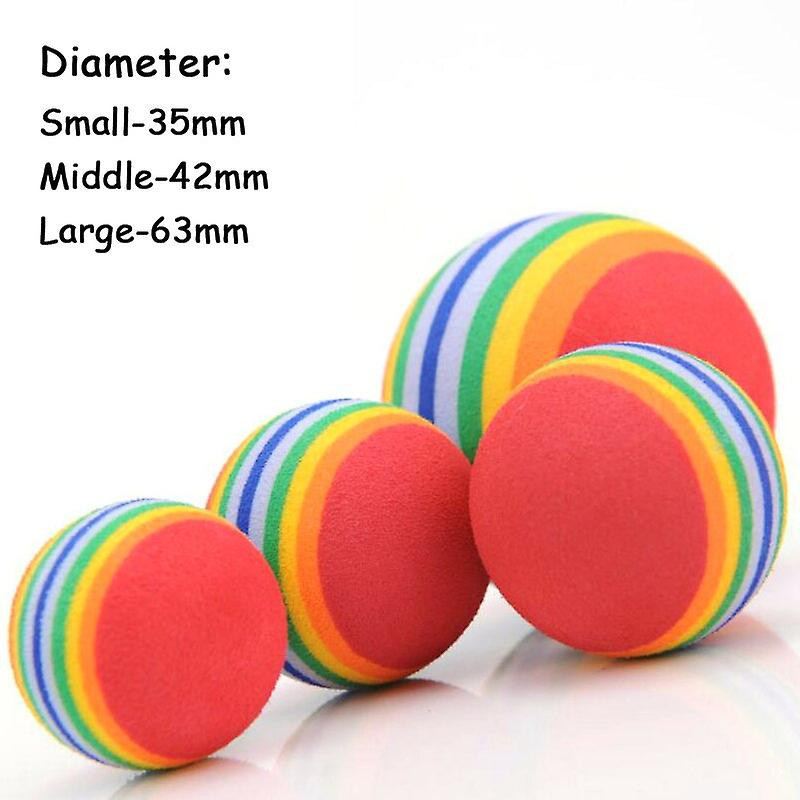 5pcs Colorful Pet Cat Kitten Soft Foam Rainbow Play Balls Activity Toys Dog Supplies