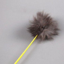 Random Color Tease Cat Stick Faux Rabbit Fur Pompom Plush Pet Interactive Stick Cat Playing Training Toys Pet [...]