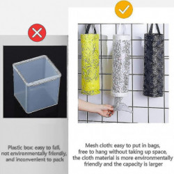 Porte-sac en plastique Rangement suspendu Sac d’épicerie Porte-sacs poubelles Organisateur