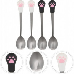 4 pcs Stainless steel spoon for pet cat,silicone handles utensils canned pet milk powder spoonorange+white 4 pcs Stainless steel spoon for pet cat,silicone handles utensils canned pet milk powder spoonorange+white
