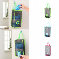 Foldable Garbage Bag Storage Bag Mesh Garbage Bag Holder - Rose Red, 48*20*11cm(large)