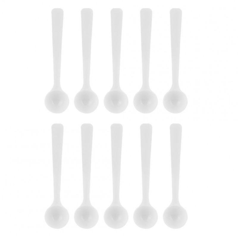 10pcs Plastic White 1g Measuring Pet Feeding Spoon For Hamster Chinchillas Guinea Pig Syrian Hamsterwhite