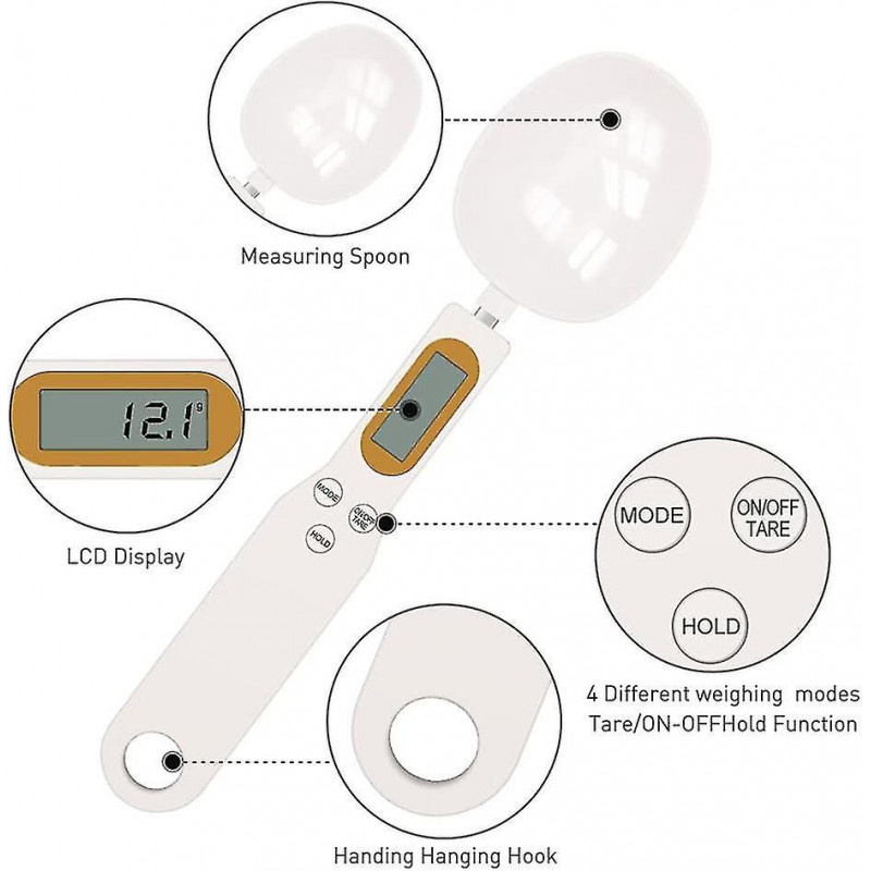 Electronic Measuring Spoon, Digital Measuring Spoon, Electronic Kitchen Weighing Spoon With Lcd Display, Multi- [...]