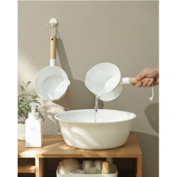 Plastic Water Scoop,Wooden Handle,Kitchen Bathroom Scoop Household Accessories for Kitchen Bathroom Garden Plastic Water Scoop,Wooden Handle,Kitchen Bathroom Scoop Household Accessories for Kitchen Bathroom Garden