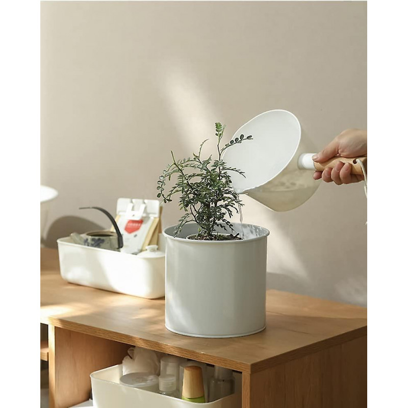 Plastic Water Scoop,Wooden Handle,Kitchen Bathroom Scoop Household Accessories for Kitchen Bathroom Garden