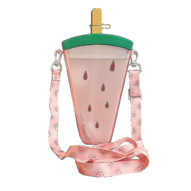 Cute Popsicle Water Cup Fruit Water Cup Portable Plastic Water Cup With Lanyard