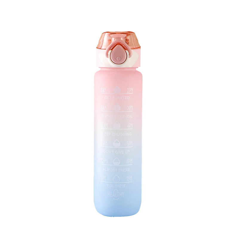 Sport Water Cup Portable Gift Time Scale Frosted Plastic Durable Creative Large Capacity Space Cup