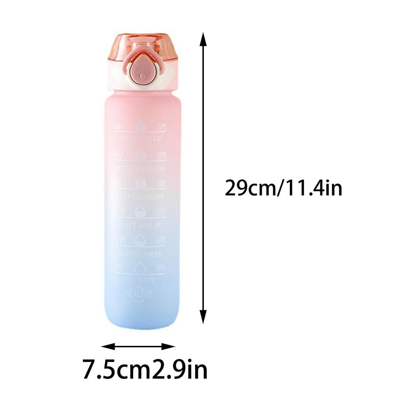 Sport Water Cup Portable Gift Time Scale Frosted Plastic Durable Creative Large Capacity Space Cup