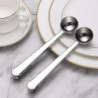 Stainless Steel Coffee Measuring Spoon With Clip Multifunctional Food Sealing Clip (silver) (1pcs)