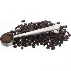 Stainless Steel Coffee Measuring Spoon With Clip Multifunctional Food Sealing Clip (silver) (1pcs) Stainless Steel Coffee Measuring Spoon With Clip Multifunctional Food Sealing Clip (silver) (1pcs)