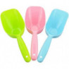 3 Pieces Plastic Handle Pet Dog Cat Food Feeder Shovel Scoop Cat Litter Scoops, 3 Colors
