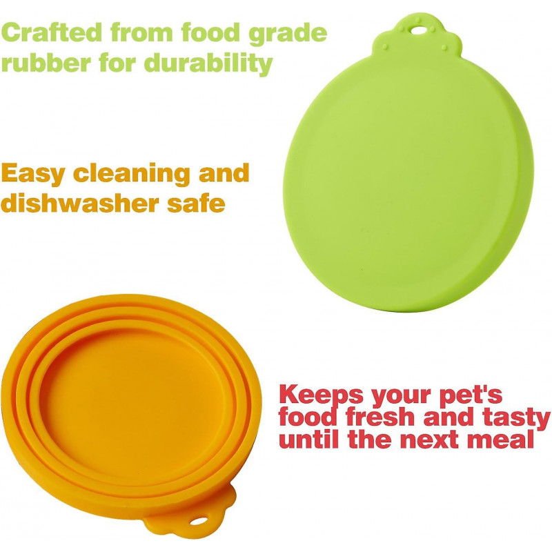 Couvercles de boîtes de conserve en silicone pour animaux de compagnie - Pack 4 pour boîtes de nourriture pour [...]