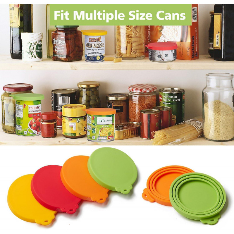 Couvercles de boîtes de conserve en silicone pour animaux de compagnie - Pack 4 pour boîtes de nourriture pour [...]