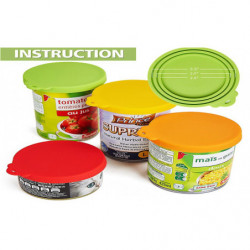 Couvercles de boîtes de conserve en silicone pour animaux de compagnie - Pack 4 pour boîtes de nourriture pour [...]