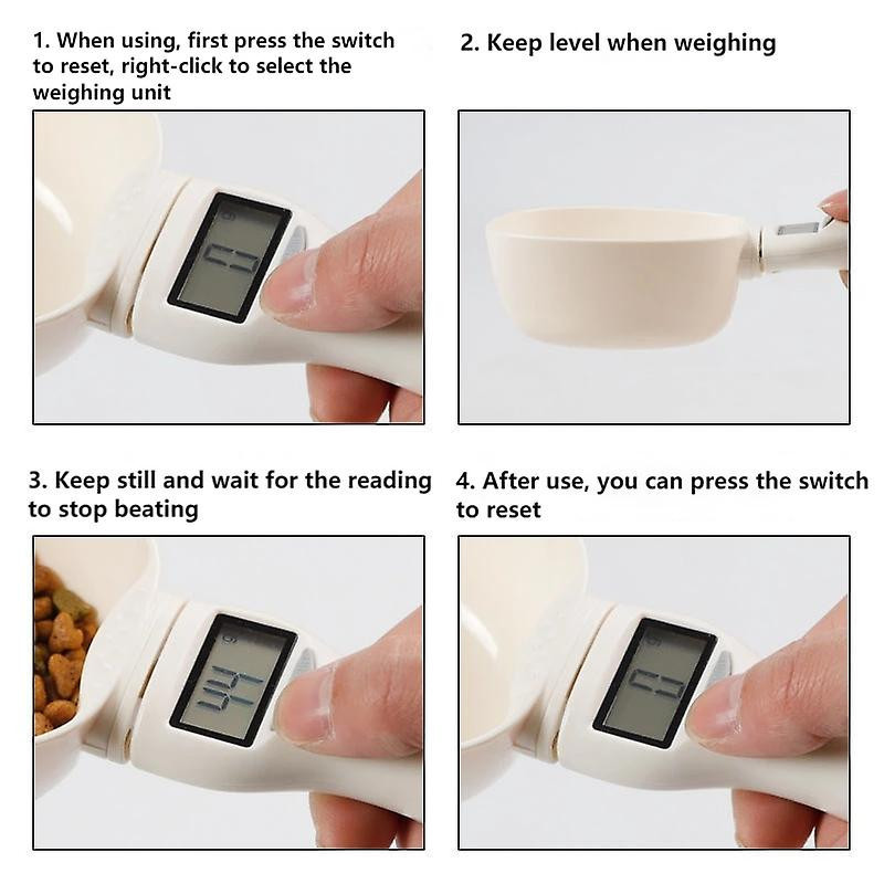 Pet Food Scale Dog Cat Feeding Bowl Measuring Spoon Kitchen Scale Digital Display Pet Accessories Dog Food Container