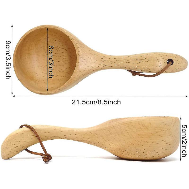 Grande capacité Wooden Ladle Sauna Water Scoop Spa Spoon Bath Sels Cuillère Café Scoop-mxbc