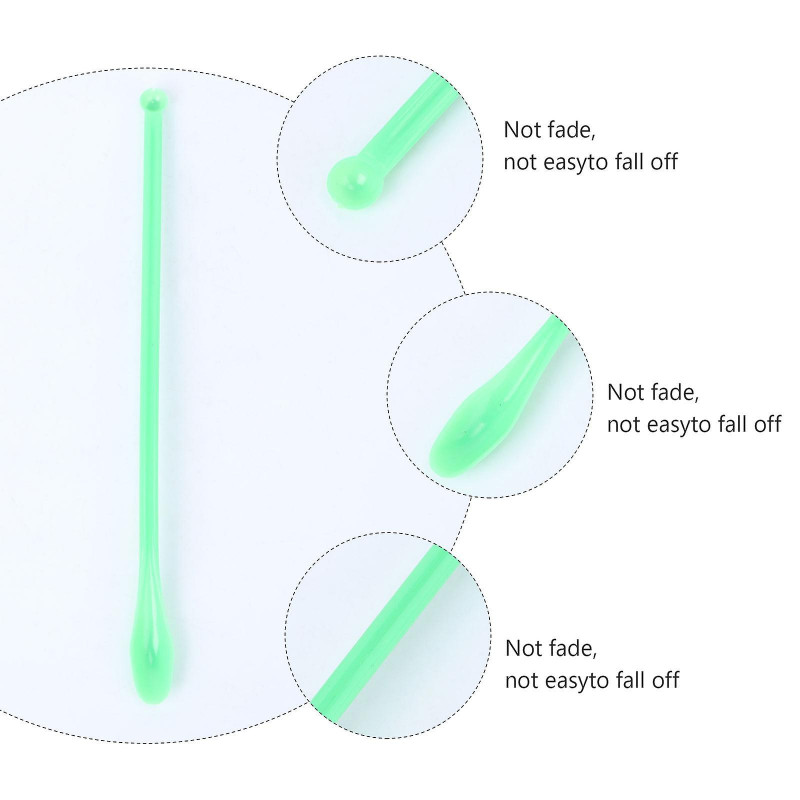 100 PCS Plastic Sampling Spoons Laboratory Scoops Mixing Spatulas (Green)