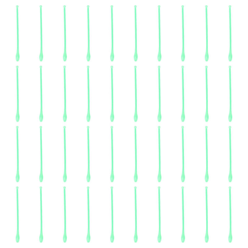 100 PCS Plastic Sampling Spoons Laboratory Scoops Mixing Spatulas (Green)