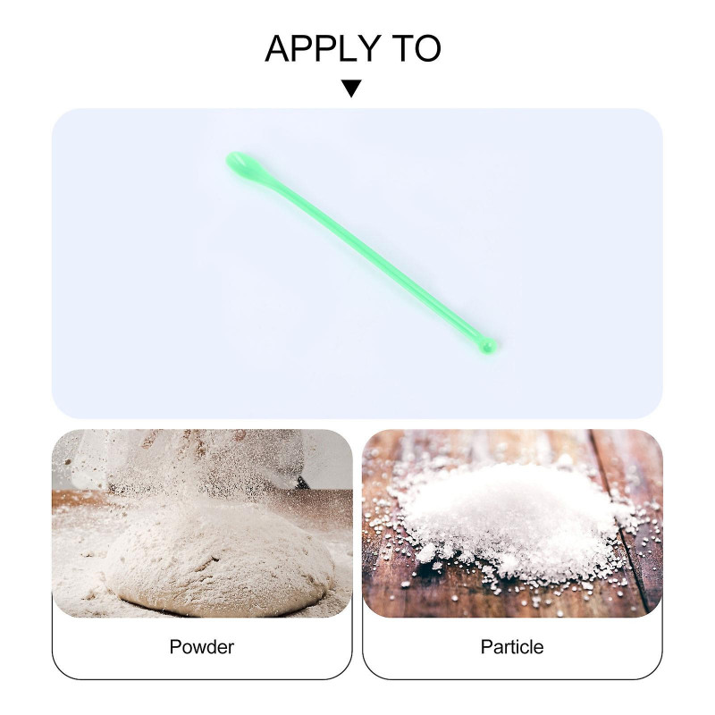 100 PCS Plastic Sampling Spoons Laboratory Scoops Mixing Spatulas (Green)