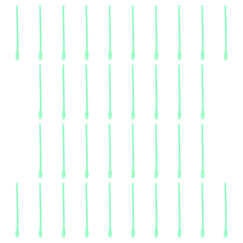 100 PCS Plastic Sampling Spoons Laboratory Scoops Mixing Spatulas (Green)