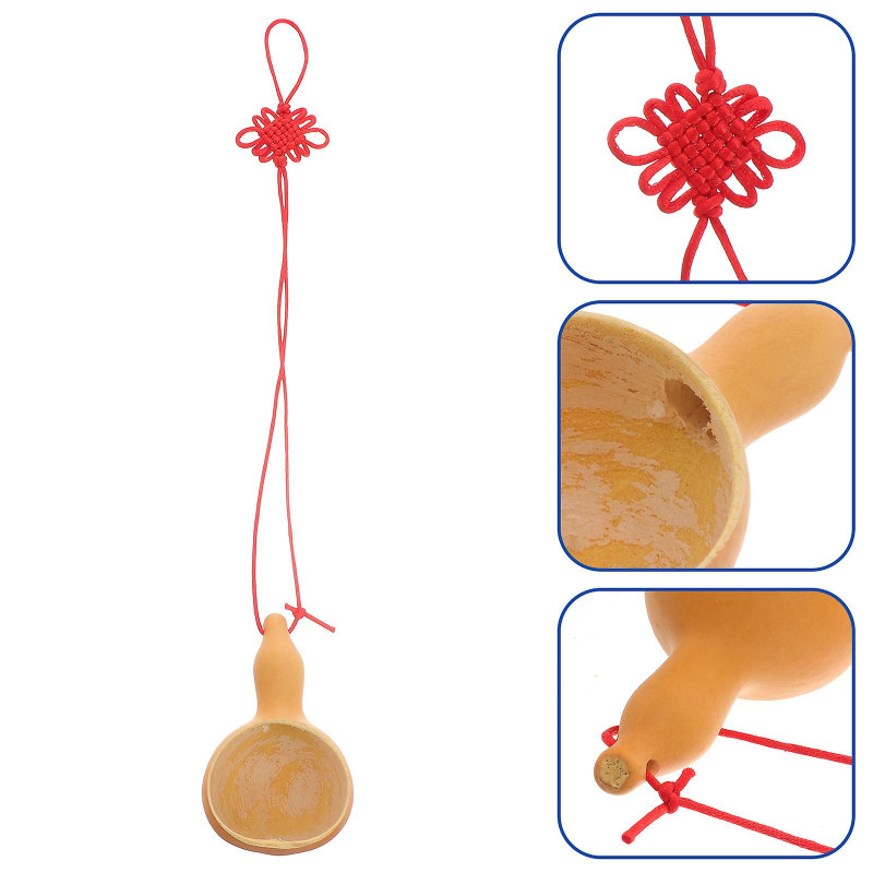 1pc Water Scoops Natural Gourd Kitchen Ladles Household Water Spoons (Yellow)