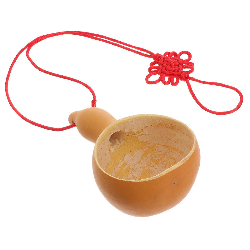 1pc Water Scoops Natural Gourd Kitchen Ladles Household Water Spoons (Yellow)