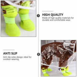 4 Pcs Pet Rainshoes Waterproof Silicone Pet Shoes Anti-slip Rain Shoes 4 Pcs Pet Rainshoes Waterproof Silicone Pet Shoes Anti-slip Rain Shoes