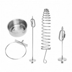 Parrot Food Cup Stainless Steel 4 Pieces Bird Food Fruit Holder Foraging Toy Parrot Food Cup Stainless Steel 4 Pieces Bird Food Fruit Holder Foraging Toy