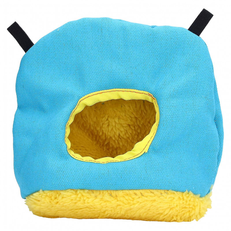 Round Plush Birdhouse for Parrots Easy Clean Space Saving Safety Blue