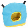 Round Plush Birdhouse for Parrots Easy Clean Space Saving Safety Blue