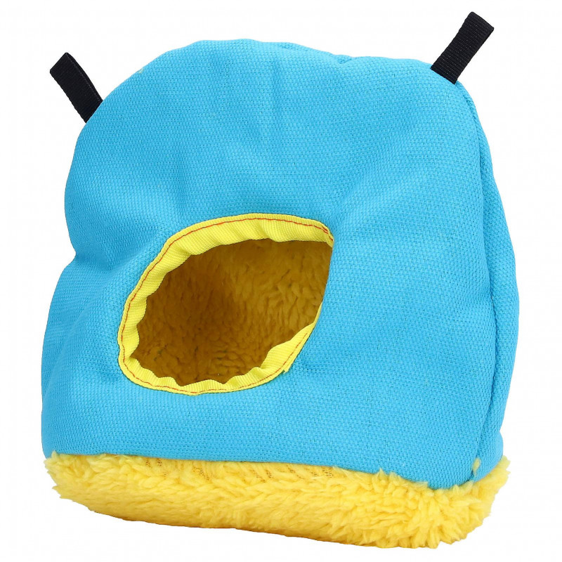 Round Plush Birdhouse for Parrots Easy Clean Space Saving Safety Blue