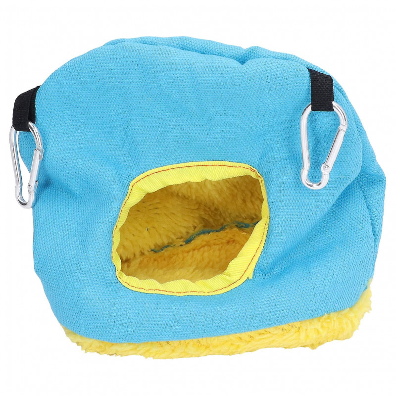 Round Plush Birdhouse for Parrots Easy Clean Space Saving Safety Blue