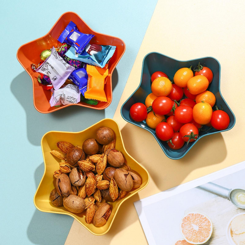 Five-pointed Star Fruit Plate Large Capacity Food Grade Plastic Multi-purpose Snack Fruit Nut Food Serving Tray [...]